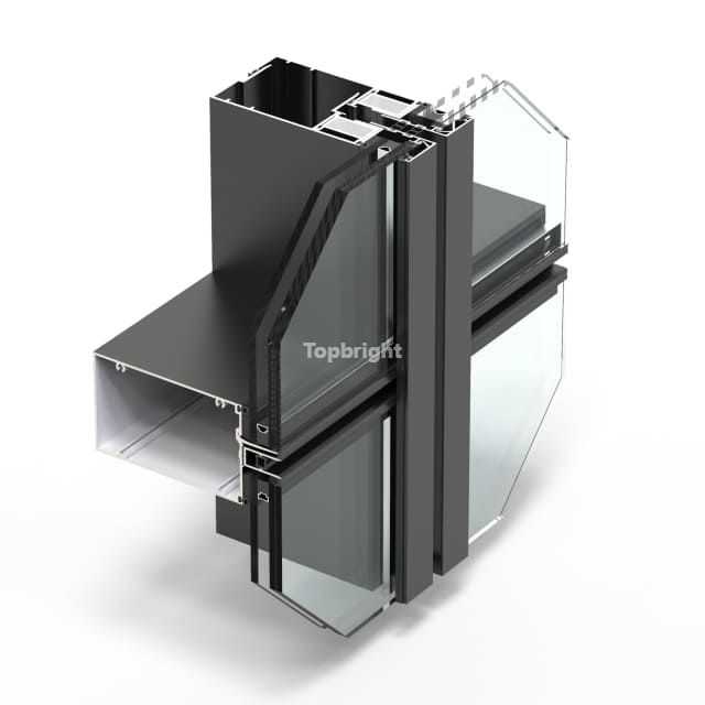 Sistema Unitized TB 95UCW da parede de cortina da ruptura térmica da largura 95mm da cara