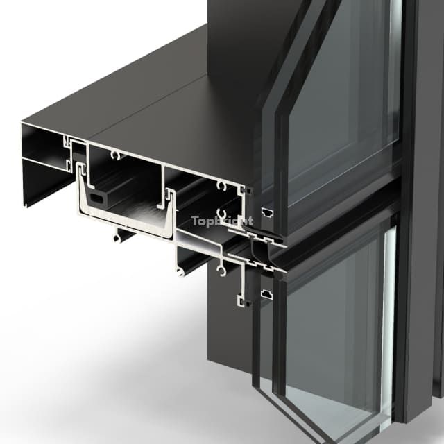 Sistema Unitized TB 95UCW da parede de cortina da ruptura térmica da largura 95mm da cara