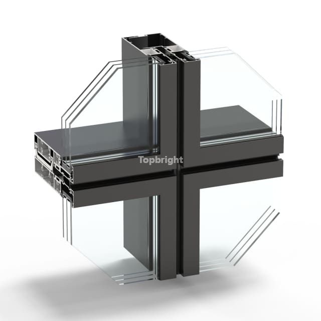 TB 85UCW do sistema Unitized da parede de cortina da ruptura térmica da largura 85mm da cara