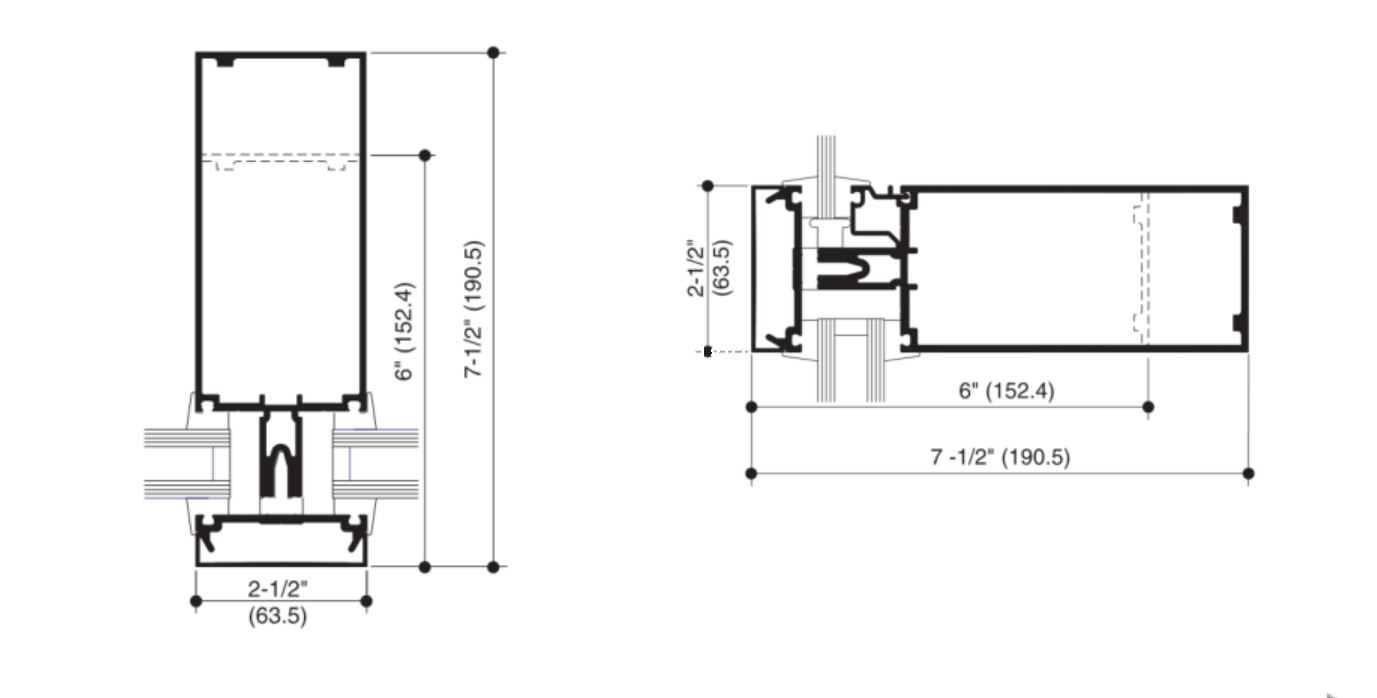 Parede de cortina de vidro comercial para projeto de construção externa TP-CW-UT008